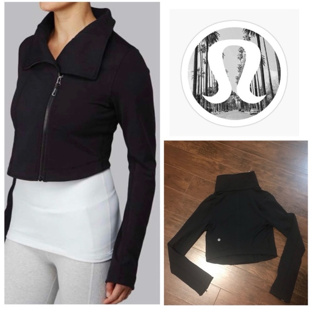 lululemon athletica Black Cropped Zip-Up Hoodie
